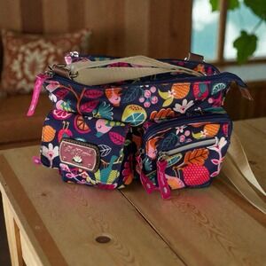 Lily Bloom Floral Fruit Regina Crossbody Bag Canvas Purse